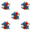 5Pcs Multi Flower Candle Wreath Rings Plastic Fabric for Wedding Décor 4