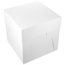 2Pcs White Paper Birthday Cake Box 12-Inch Portable Cake Carrier