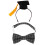 2Sets Pet Graduation Bow Tie and Hat Set for Small Dogs Cats Assorted 1