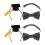 2Sets Pet Graduation Bow Tie and Hat Set for Small Dogs Cats Assorted 7