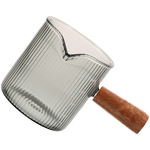 5Pcs Small Glass Coffee Pitchers with Wood Handle for Home 1