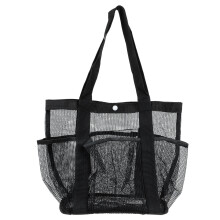 2Pcs Black Mesh Beach Toy Organizer Multi-Pocket Travel Toiletry Pouch