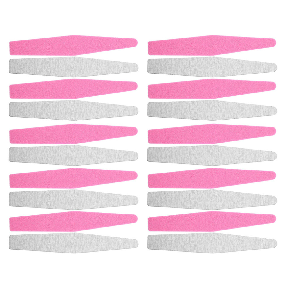 Ohphcall Pink 40Pcs Manicure Nail Files Sponge Portable Nail Buffing Tool