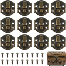 50Pcs Decorative Antique Coffee Hasp Latch with Screws for Wood Boxes