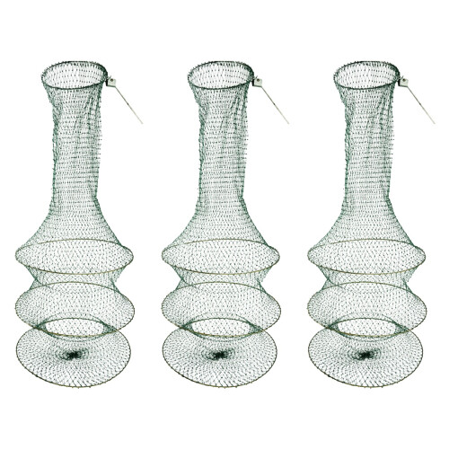 3Pcs Foldable Net Durable Handwoven Freshwater Landing Net 2