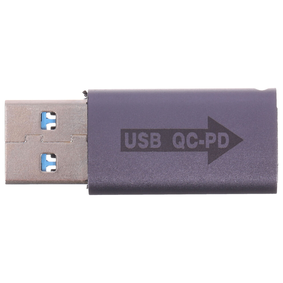 2Pcs Fast Charging Usb A To Type C Converter Aluminum For Phone Grey 353813250996