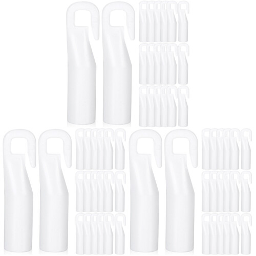 60Pcs White Plastic Tilt Rod Hooks Convenient Home Blind Replacement 1