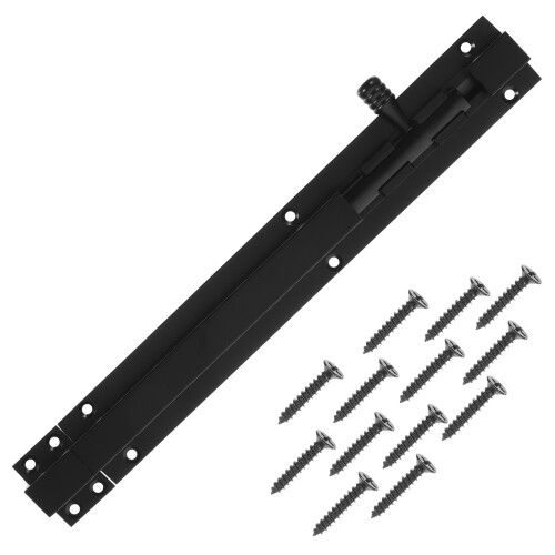 2Pcs Barrel Bolt Slide Lock Black Durable Rust-Resistant Home Security
