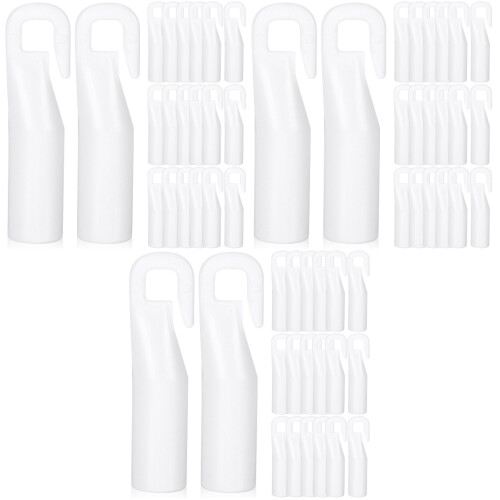 60Pcs White Plastic Tilt Rod Hooks Convenient Home Blind Replacement 2