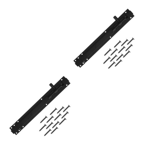2Pcs Barrel Bolt Slide Lock Black Durable Rust-Resistant Home Security 2