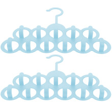 4Pcs Space Saving Belt and Tie Organizer Hangers for Closet Sky-Blue