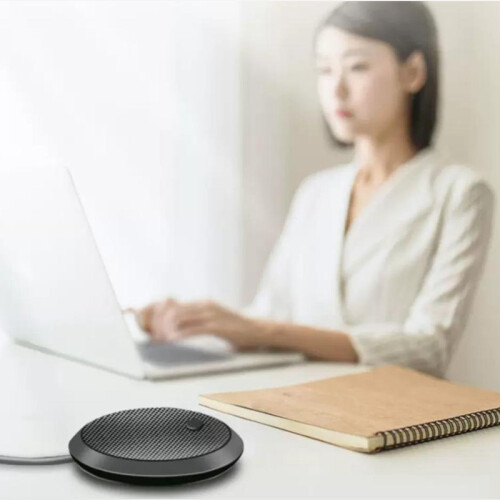 Conference USB Microphone,Omnidirectional Condenser PC Microphone with Mute Button LED Indicator,Plug&,for Game,Etc 1