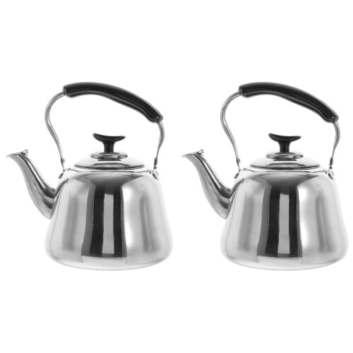 2Pcs Silver Whistling Tea Kettle for Home Use with Safe Handle 1
