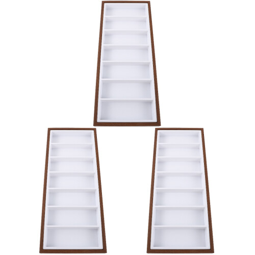 3Pcs Sunglasses Holder White Density Board Organizer for 7 Glasses 2