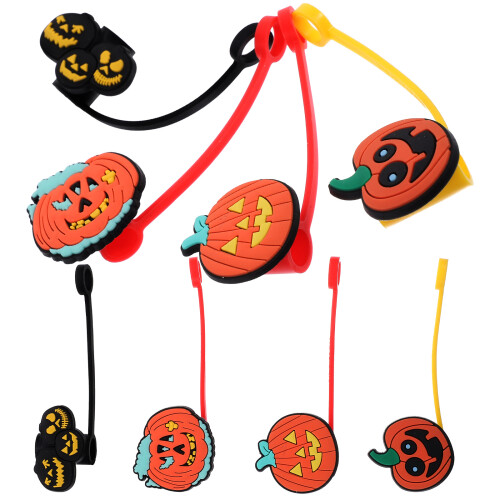 32Pcs Assorted Silicone Straw Tips Covers Halloween Straw Cap Set 1