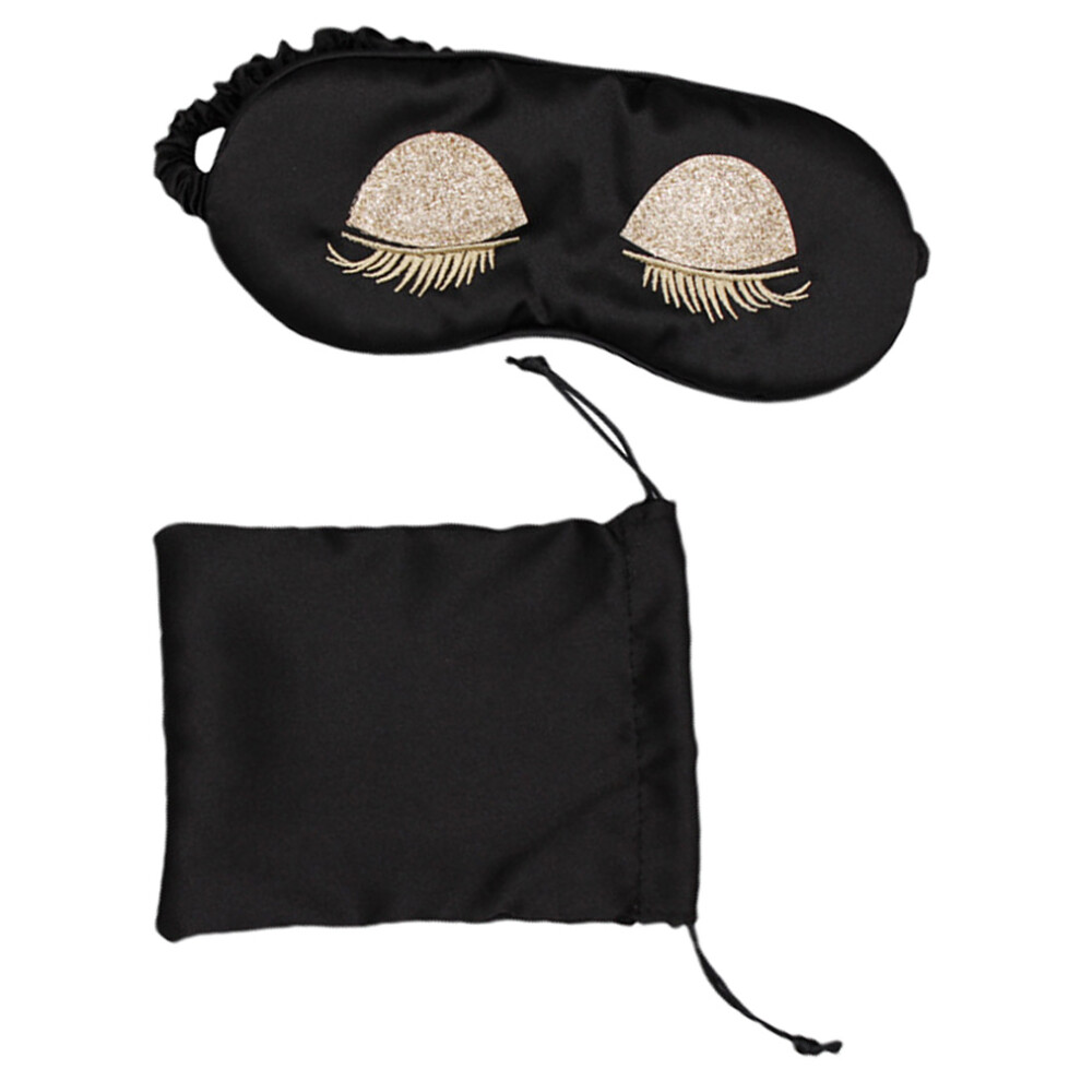 Ohphcall Black 3Pcs Kids Eye Mask For Sleeping Satin Cute Blindfolds