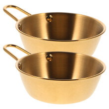 10Pcs Reusable Golden Camping Bowl and Utensil Cups for Outdoor Use