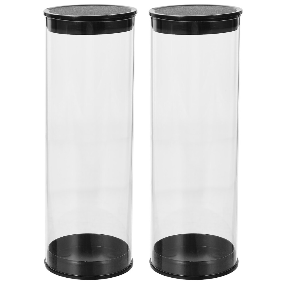 Photos - Golf 4Pcs Portable Black PVC  Ball Display Boxes Clear Tubes