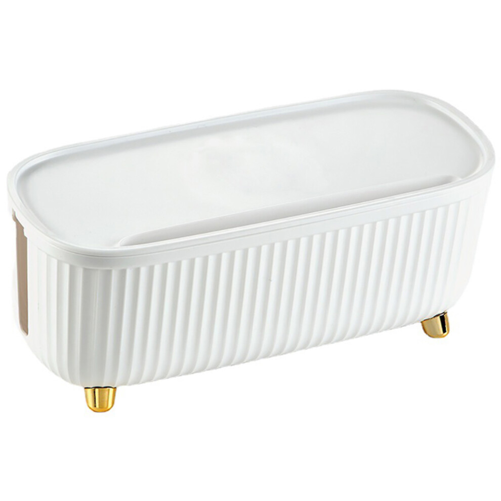 2Pcs White Cable Management Box With Lid Abs Plastic Socket Organizer 353813252440