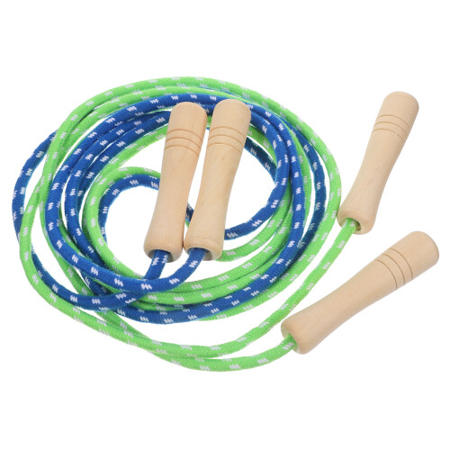 10Pcs Durable Wooden Handle Jump Rope for Physical Education Training