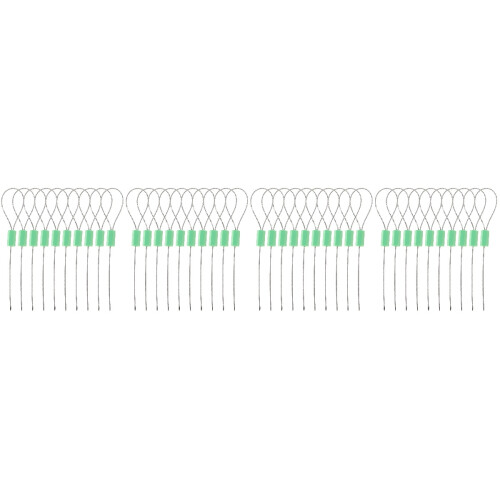 40Pcs Green Steel Wire Cable Seals Self-Locking Tags 2