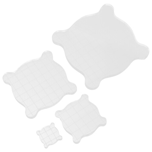 12Pcs Transparent Acrylic Stamp Blocks Comfortable Grip Stamping Tool 1