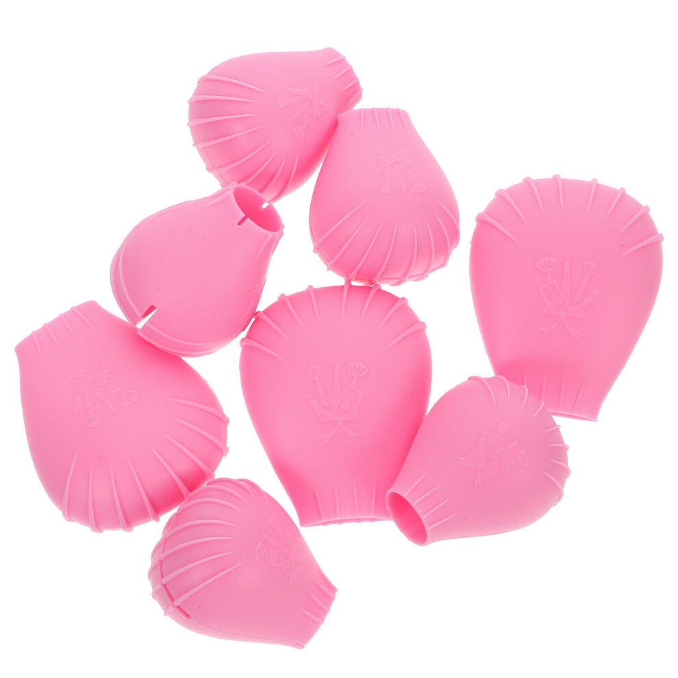 Vaguelly 24Pcs Portable Pink Silicone Makeup Brush Covers Protective Brush Caps