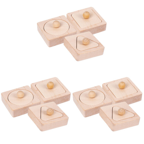 3Sets Children Wooden Sorting Blocks Toy Shape Matching Educational 2