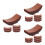 18Pcs Brown Wood Chopstick Rest Holder Kitchen Tool Organizer Set 6