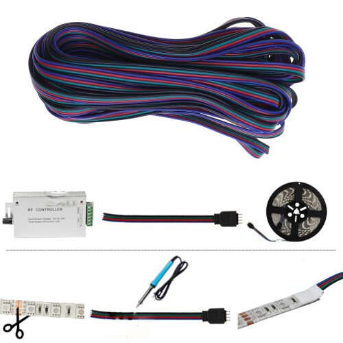 2Pcs Durable LED Connection Cable Multi Color for Light Strip
