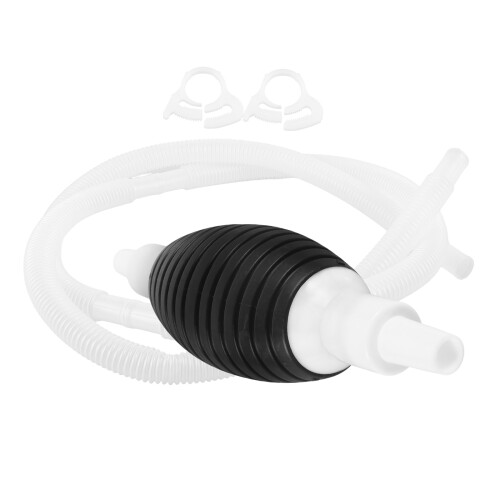 2Pcs Black Manual Siphon Pump Eva PVC Handheld Gasoline Transfer Tool 1