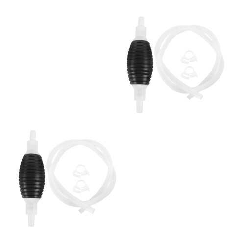 2Pcs Black Manual Siphon Pump Eva PVC Handheld Gasoline Transfer Tool 2