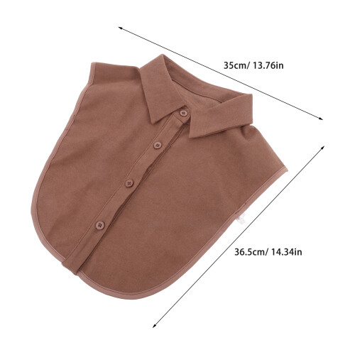 5Pcs Comfortable Brown Polyester Detachable Collar for Women Shirts 1