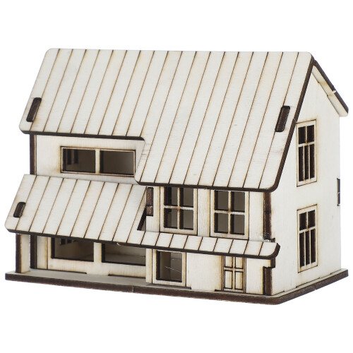 4Pcs DIY Wood Mini House Kit Beige Smooth Surface for Decorative Use 1