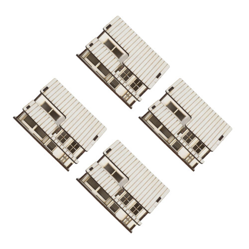 4Pcs DIY Wood Mini House Kit Beige Smooth Surface for Decorative Use 2