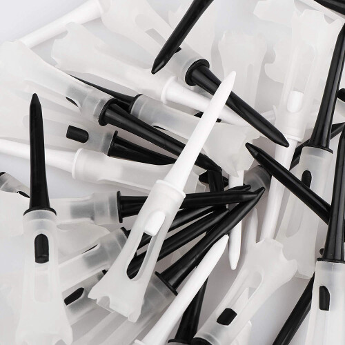 50Pcs  Tee Double Layer Plastic  Tee Soft Low Resistance    Training Tool Black 2