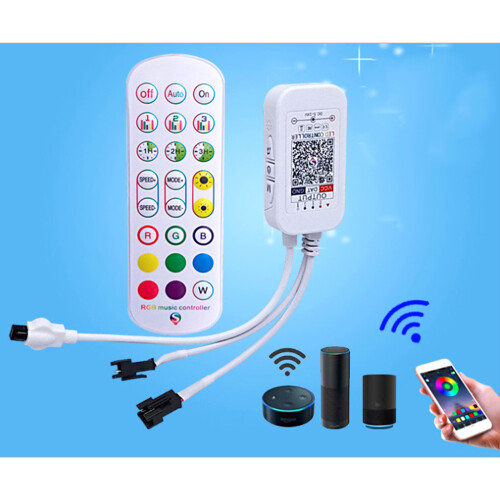 WS2812B  Controller for Addressable LED Strip Light 5050 RGB LED Tape 24Key Remote Music  Controller 1
