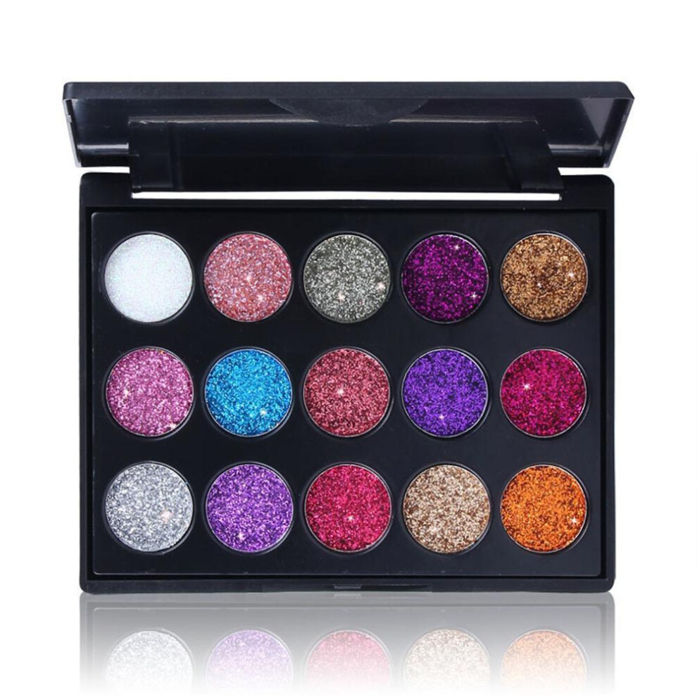 Glitzer-Lidschatten-Palette, 15 Farben, glÃ¤nzende
