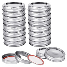20Pcs Mason Jar Lids & Rings Set for Regular Mouth Canning,Split-Type & Leak Proof Lids for Kerr Jars (70 MM)