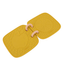 Libro giocattolo in silicone 13x13 cm, giallo, 0-6 anni, a due facce
