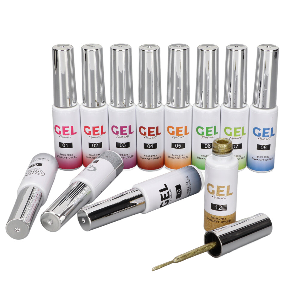 12 Farben Nail Art Gel Polish Kit DIY Malerei Gel