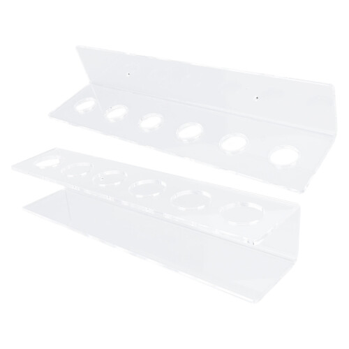 Wall Mounted Clear Acrylic Pool Cue Rack - Holds 6 Cues Space Saving Design 2