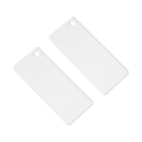 120 PCs Acrylic Keychain Blank Tassel Pendant Set Includes Rectangular Transparent Acrylic Keychain