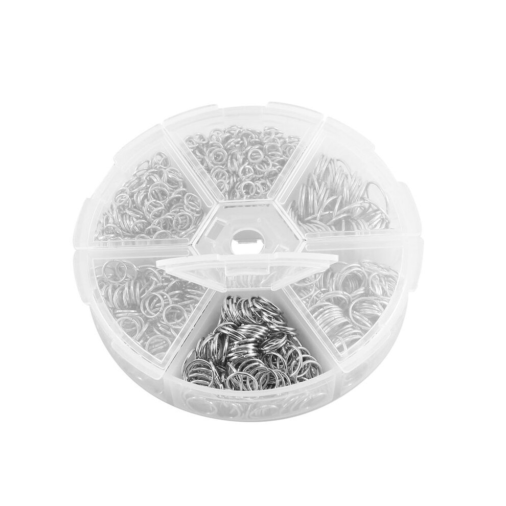 1390Pcs O Ring Connectors Metal Open Jump Rings Set Metal Jump Rings For Jewelry Making Connectors,Silver 4713650398330