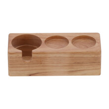 Stainless Steel Espresso Base Coffee Tools Organizer Tamper & Portafilter Stand Acacia Wood Tamping Station Premium Coffee Enthusiast Gift Natural