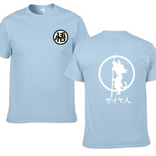 (Light Blue,M)Men Women White Tshirt Dragon Ball Anime 3d Print Graphic Tee Shirt Tops Cotton
