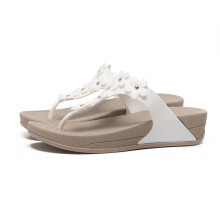 (White,36Foot Length23cm/9.2in)Wedge Flip Flops Sandals Thick Sole Open Toe Shoes For Women Beach Home Summer