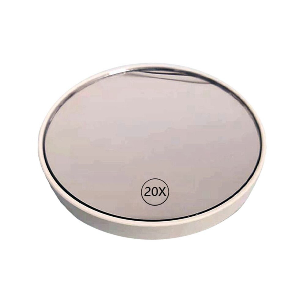 White Anti-Fog Magnifying Makeup Mirror Suction Cup Vanity Mirror 20X Handheld Magnifying Makeup Mirror With Handle,
