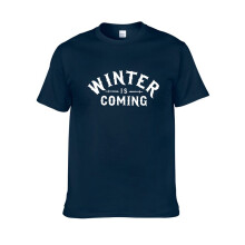 (Navy, L) Game Of Thrones Winter Is Coming Men Women Short Sleeve T Shirt Tshirt Tee Tops