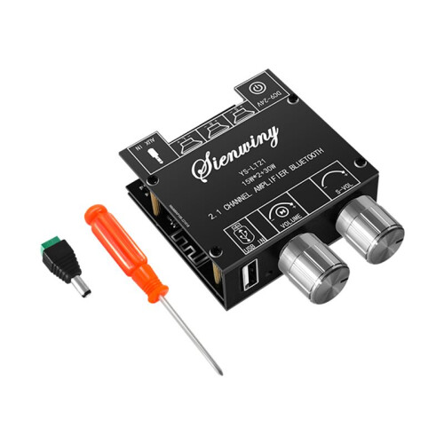 YS-LT21 2.1 Channel  Amplifier Board 15W+15W+30W with Subwoofer Knob Adjusting Encoder Audio Module DC9-24V